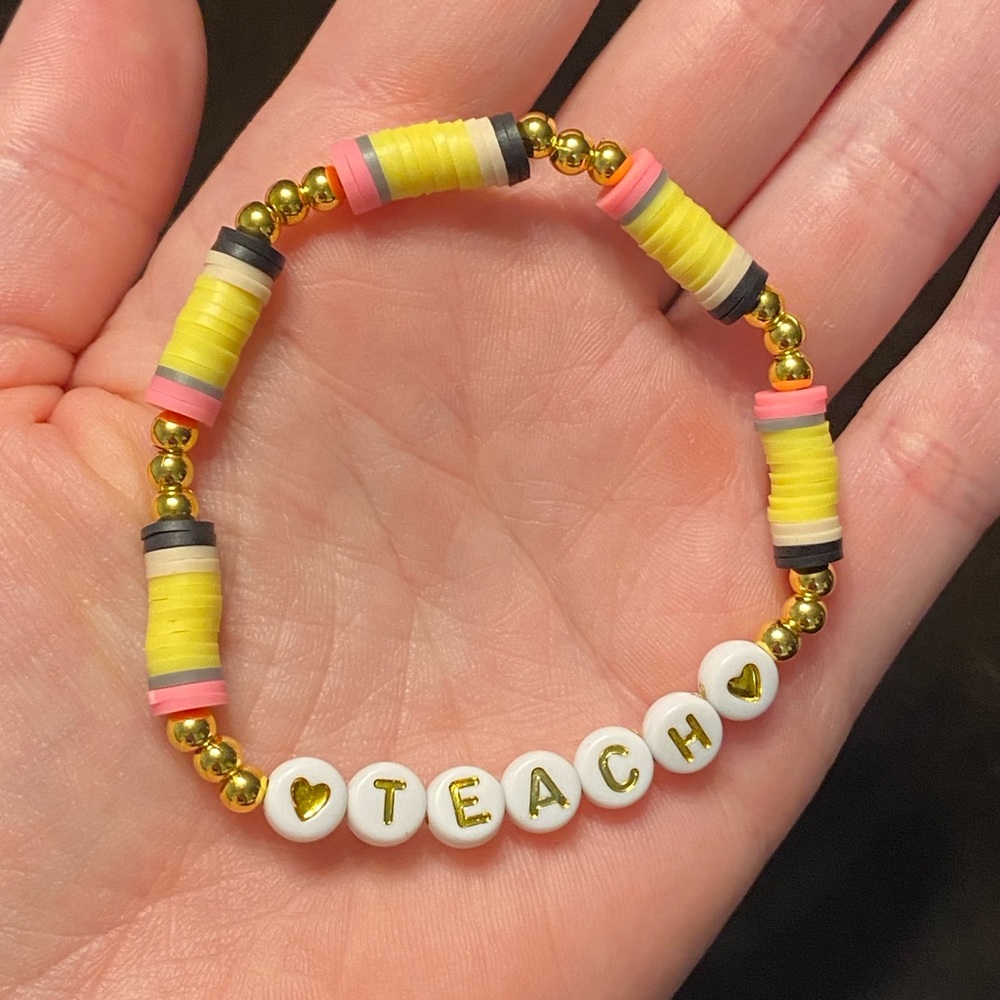 Handmade Beaded 'Teach' Bracelet